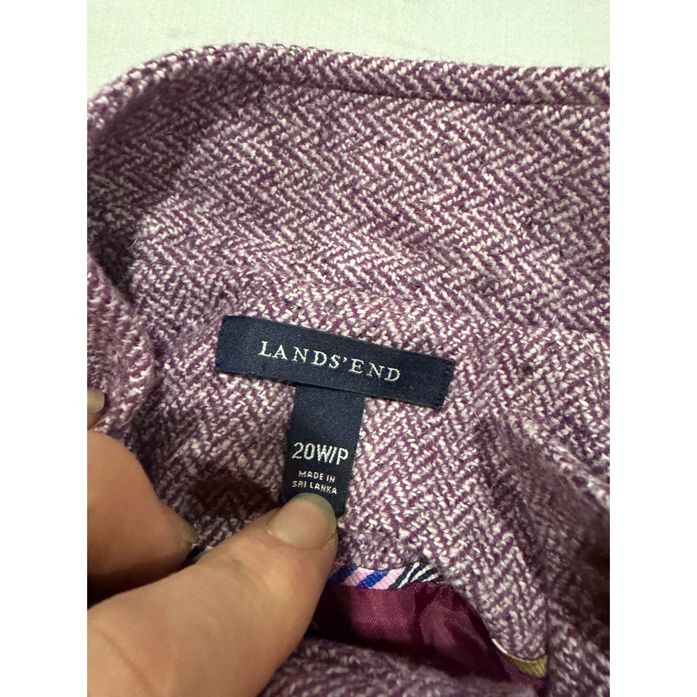 Classic Womens Lands End Herringbone Blazer 20W/P Purple - Picture 3 of 8